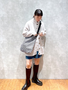 「ニットカーディガン」｜fukuamiさん（レディース・162cm・30代）の冬コーディネート