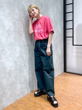 「PBLIM（ページボーイリム）のPAGEBOYLIM/カツラギスケーターパンツ（その他パンツ）」を使った、fukuamiさん（レディース・162cm）の春コーディネート