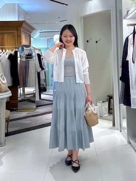 「アイテム（かごバッグ）」を使った、satolabonさん（骨格ナチュラル・レディース・165cm）の夏コーディネート