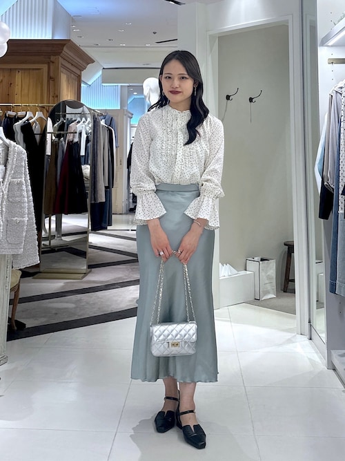 La boutique BonBon つやつやサテンロングナロースカート La boutique BonBon｜【今すぐお届け!・4サイズ展開】つやつやサテン