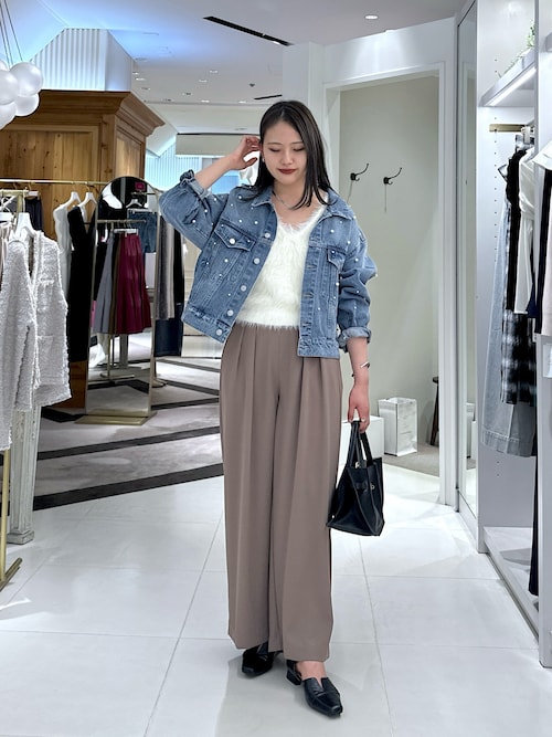 セール】【miki監修・360°カワイイ】パール付デニムジャケット