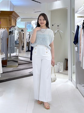 「シアーニット」｜satolabonさん（レディース・165cm）の春コーディネート