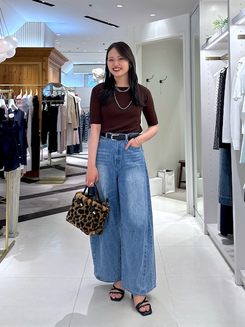la boutique bonbon ハイウエストワイドデニム La boutique Bonbon ジーンズ デニム デニムパンツ 「人気