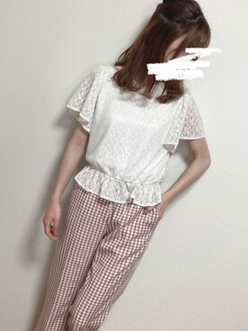 「Areeam（アリーム）のアイテム（パンツ）」を使った、ぽんぽぽさん（レディース・163cm）の夏コーディネート