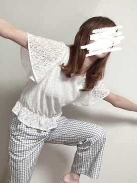 「Areeam（アリーム）のアイテム（パンツ）」を使った、ぽんぽぽさん（レディース・163cm）の夏コーディネート