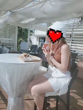 「GRL（グレイル）のアイテム（タンクトップ、ブラウン系）」を使った、つきみさん（レディース・156cm）の夏コーディネート