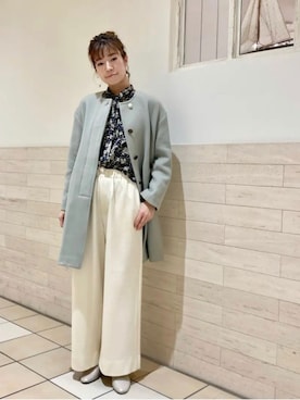 「カラーコート」｜「アイテム（ノーカラーコート）」を使った、Miさん（レディース・170cm）の冬コーディネート