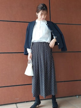 「ドットスカート」｜「アイテム（その他アウター）」を使った、Miさん（レディース・170cm）の春コーディネート