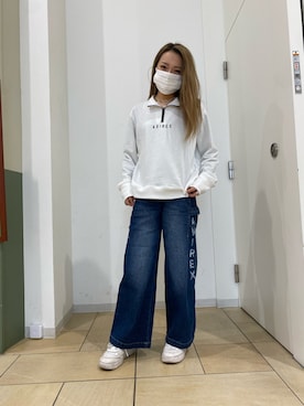 Aさんの「TYPE BLUE WIDE DENIM PANTS/ タイプブルー ワイドデニムパンツ」を使ったコーディネート