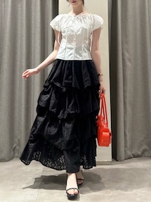 dazzlin コットンレースバルーンタックスカート ダズリン dazzlin コットンレースバルーンタックスカート （オフ
