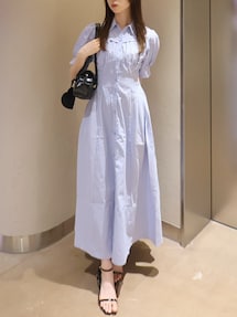 dazzlin POLO コルセットスウィッチングシャツワンピース dazzlin polo コルセットスウィッチングシャツワンピース