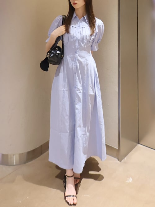 POLOBCSコラボコルセットスウィッチングシャツワンピース　dazzlin POLOBCSコラボ】コルセットスウィッチングシャツワンピース