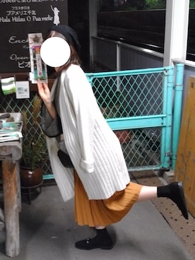 「H&M（エイチ・アンド・エム）のアイテム（ハンチング/ベレー帽）」を使った、RINさん（レディース・153cm）の冬コーディネート