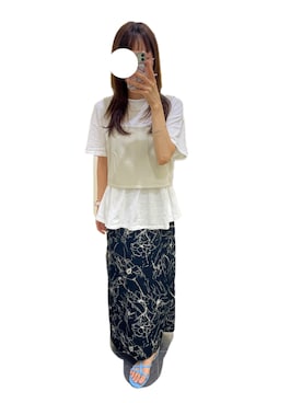 「ISOOK（アイスー）のアイテム（スカート）」を使った、RINさん（レディース・153cm）の秋コーディネート