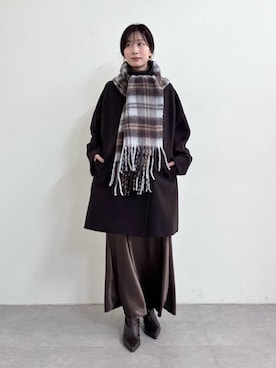 「アイテム（ストール/ショール）」を使った、Haruさん（レディース・160cm）の冬コーディネート
