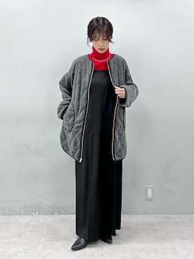 「アイテム（ノーカラーコート）」を使った、Haruさん（レディース・160cm）の秋コーディネート