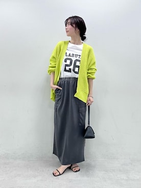 「LARUTA（ラルータ）の【LARUTA】トライアングルバッグ（ショルダーバッグ、ブラック系）」を使った、Haruさん（レディース・160cm）の春コーディネート