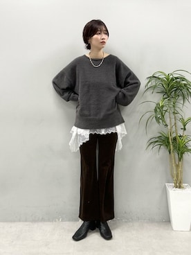 「アイテム（キャミソール）」を使った、Haruさん（レディース・160cm）の冬コーディネート