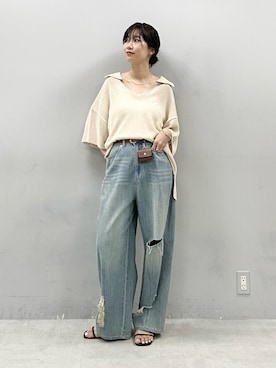 「アイテム（ニット/セーター）」を使った、Haruさん（レディース・160cm・30代）の夏コーディネート