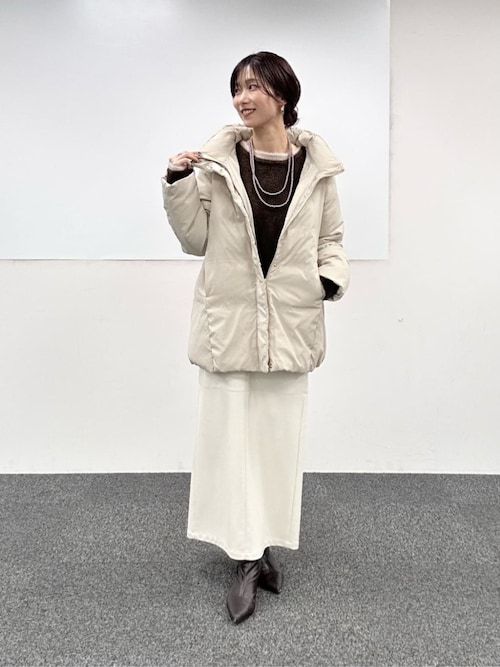 セール】【LARUTA】ナイロンダウンフェザーミドルコート（ダウン