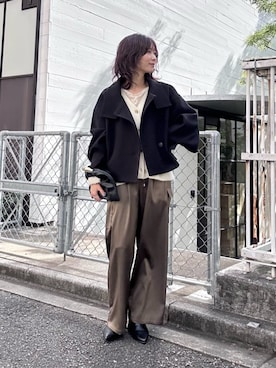 「アイテム（カーゴパンツ）」を使った、Haruさん（レディース・160cm・30代）の冬コーディネート