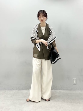 「LARUTA（ラルータ）の【LARUTA】2WAYアソートバッグ（ショルダーバッグ、ブラック系）」を使った、Haruさん（レディース・160cm）の春コーディネート