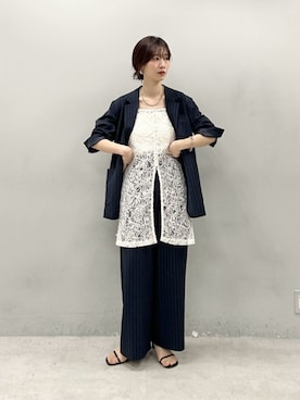 「LARUTA（ラルータ）の【LARUTA】アウトポケットテーラードジャケット（テーラードジャケット、その他）」を使った、Haruさん（レディース・160cm）の春コーディネート