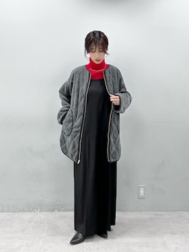 「アイテム（オールインワン・サロペット、ブラック系）」を使った、Haruさん（レディース・160cm）の冬コーディネート