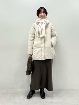 「LARUTA（ラルータ）のアイテム（ダウンジャケット/コート）」を使った、Haruさん（レディース・160cm）の冬コーディネート