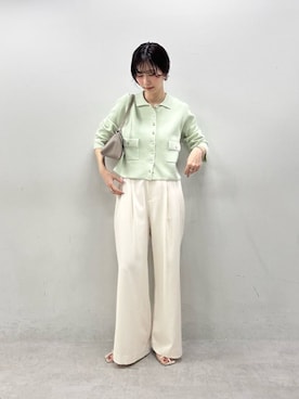 「LARUTA（ラルータ）の【LARUTA】トライアングルバッグ（ショルダーバッグ、ベージュ系）」を使った、Haruさん（レディース・160cm）の春コーディネート