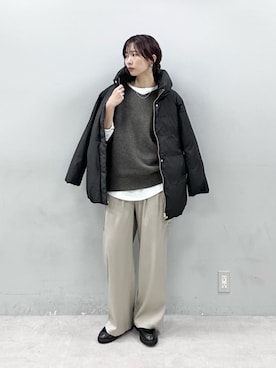 「アイテム（カーゴパンツ）」を使った、Haruさん（レディース・160cm・30代）の冬コーディネート