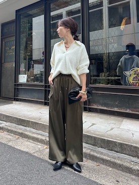 「アイテム（カーゴパンツ）」を使った、Haruさん（レディース・160cm・30代）の秋コーディネート