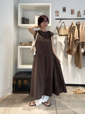 「LARUTA（ラルータ）の【LARUTA】トライアングルバッグ（ショルダーバッグ、ホワイト系）」を使った、Haruさん（レディース・160cm）の夏コーディネート
