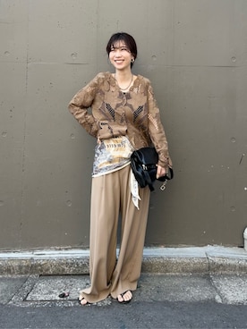 「LARUTA（ラルータ）の【LARUTA】2WAYアソートバッグ（ショルダーバッグ、ブラック系）」を使った、Haruさん（レディース・160cm）の春コーディネート