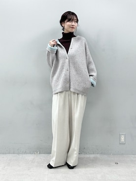 「アイテム（ノーカラーコート）」を使った、Haruさん（レディース・160cm）の秋コーディネート