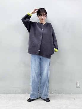 「アイテム（ノーカラーコート）」を使った、Haruさん（レディース・160cm）の秋コーディネート
