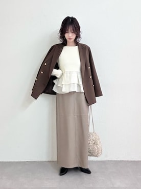 「アイテム（テーラードジャケット）」を使った、Haruさん（レディース・160cm）の冬コーディネート