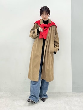 「アイテム（ステンカラーコート）」を使った、Haruさん（レディース・160cm・30代）の冬コーディネート