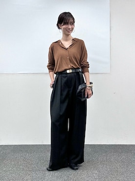 「アイテム（スラックス）」を使った、Haruさん（レディース・160cm・20代）の秋コーディネート