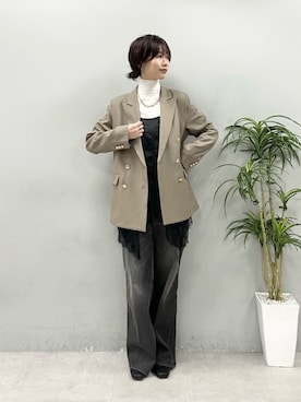 「アイテム（テーラードジャケット）」を使った、Haruさん（レディース・160cm・30代）の冬コーディネート