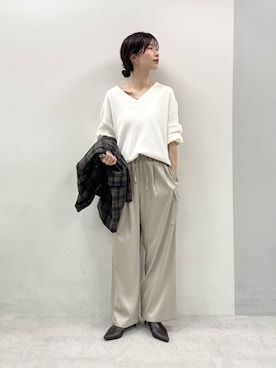 「アイテム（カーゴパンツ）」を使った、Haruさん（レディース・160cm・30代）の冬コーディネート