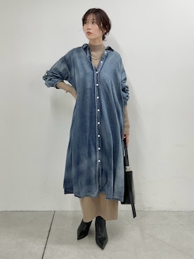 「アイテム（シャツワンピース）」を使った、Haruさん（レディース・160cm・30代）の秋コーディネート