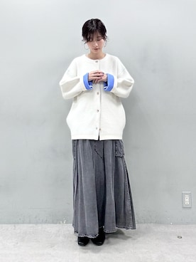 「アイテム（ノーカラーコート）」を使った、Haruさん（レディース・160cm）の秋コーディネート