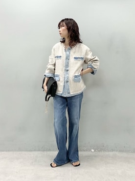 「LARUTA（ラルータ）の【LARUTA】2WAYアソートバッグ（ショルダーバッグ、ブラック系）」を使った、Haruさん（レディース・160cm）の春コーディネート