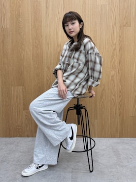 「Ungrid（アングリッド）のビッグルーズチェックシャツ（シャツ/ブラウス）」を使った、YUIさん（レディース・167cm）の秋コーディネート