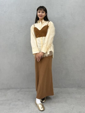 「アイテム（バレエシューズ）」を使った、YUIさん（レディース・167cm）の夏コーディネート