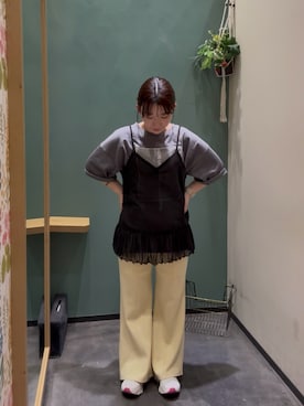 「On（オン）のON/オン レディース スニーカー クッション 厚底 ランニング Cloudmonster クラウドモンスター L 61（Sneakers、ホワイト系）」を使った、レナさん（レディース・152cm）の秋コーディネート