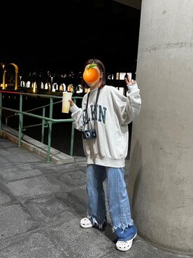 「アイテム（シャツ/ブラウス、シルバー系）」を使った、Han🍊さん（レディース・152cm）の春コーディネート