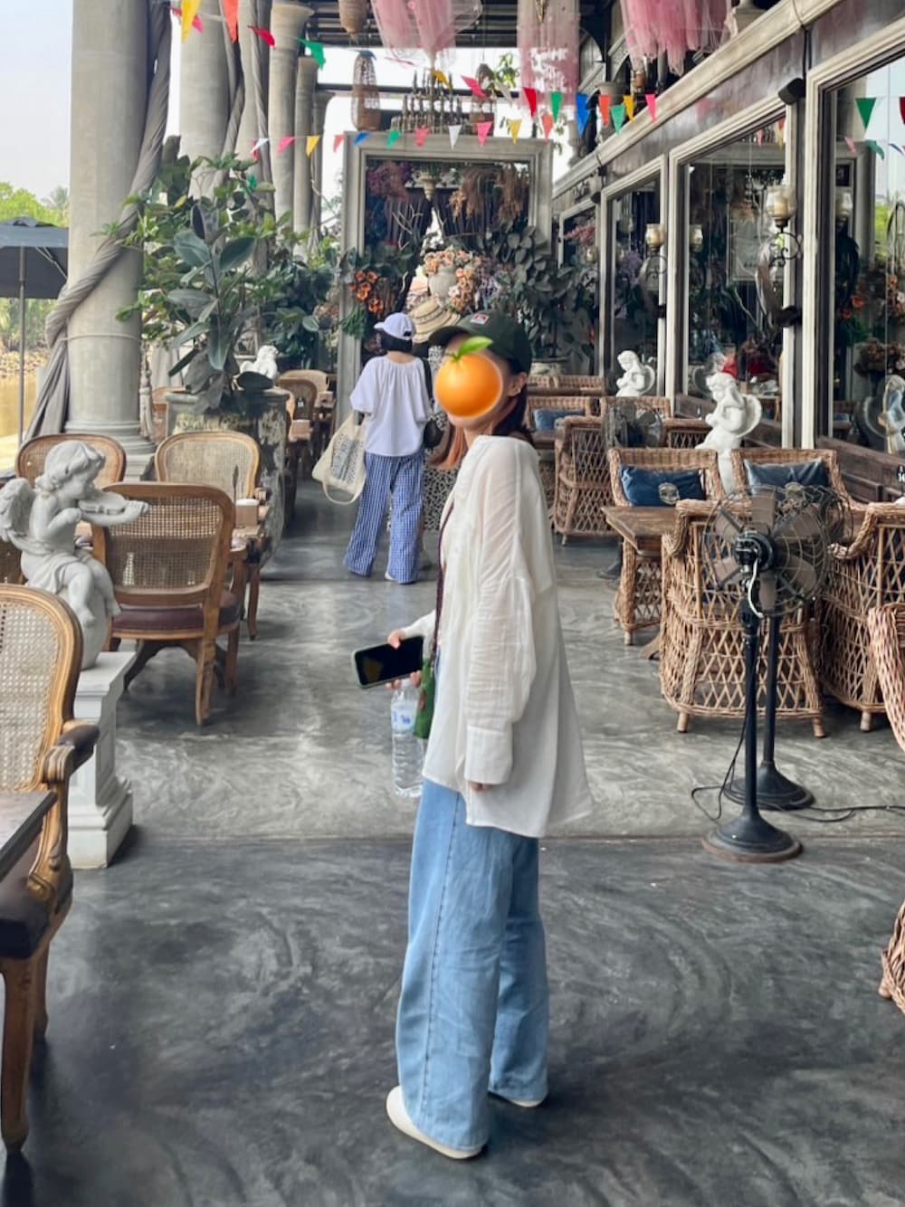 「Gozoのアイテム（デニムパンツ、ブルー系）」を使った、Han🍊さん（レディース・152cm）の春コーディネートの1枚目の写真