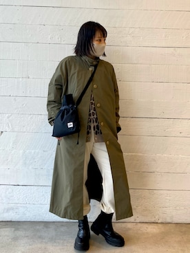 「春服デビュー宣言」｜「アイテム（ステンカラーコート）」を使った、mizutaniさん（レディース・154cm）の春コーディネート